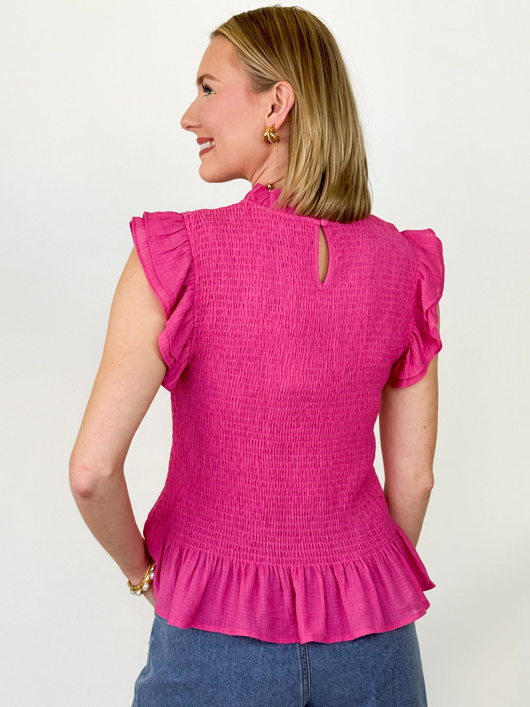 Valerie - Smocked Peplum Blouse