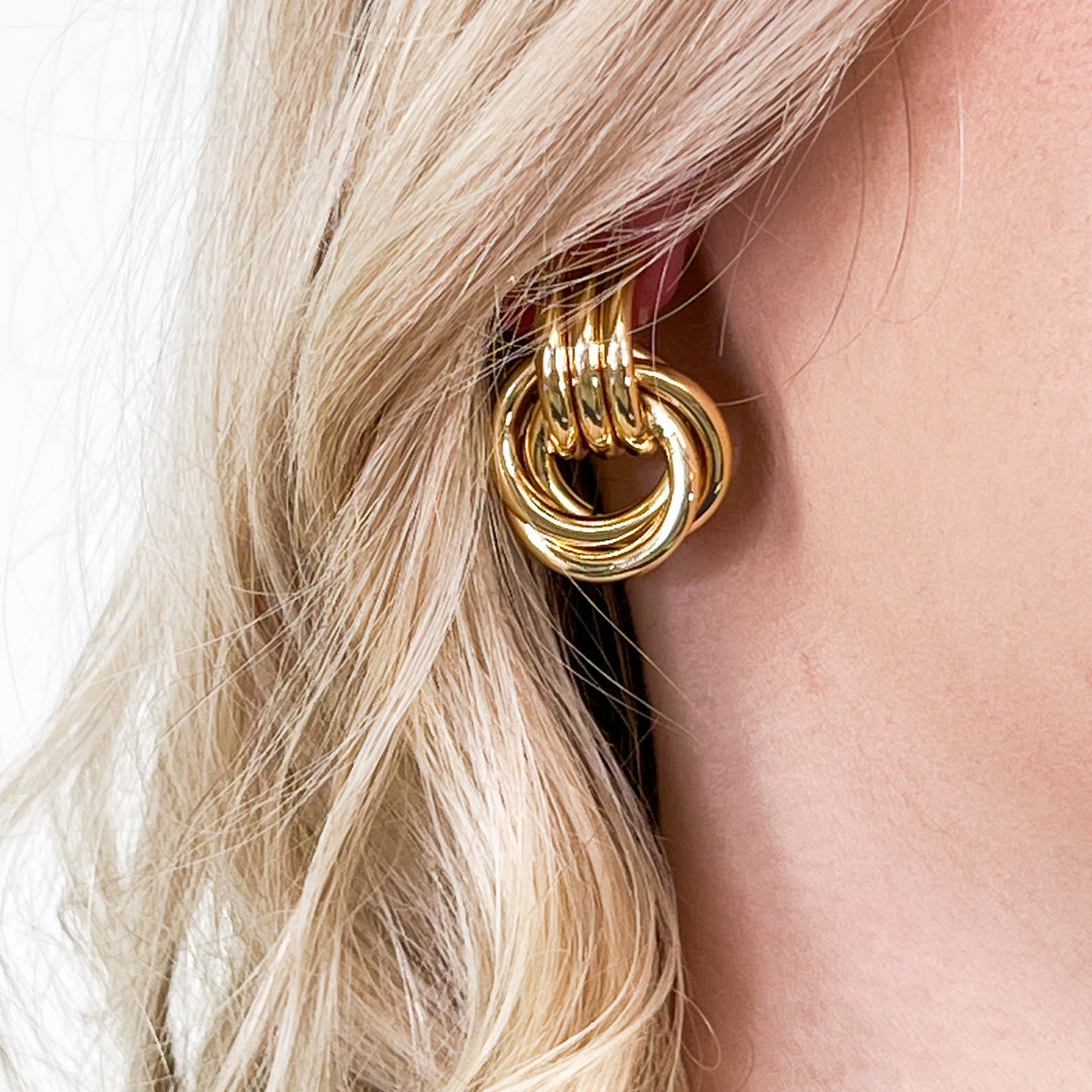 Evelyn - Triple Knot Earrings (Gold)