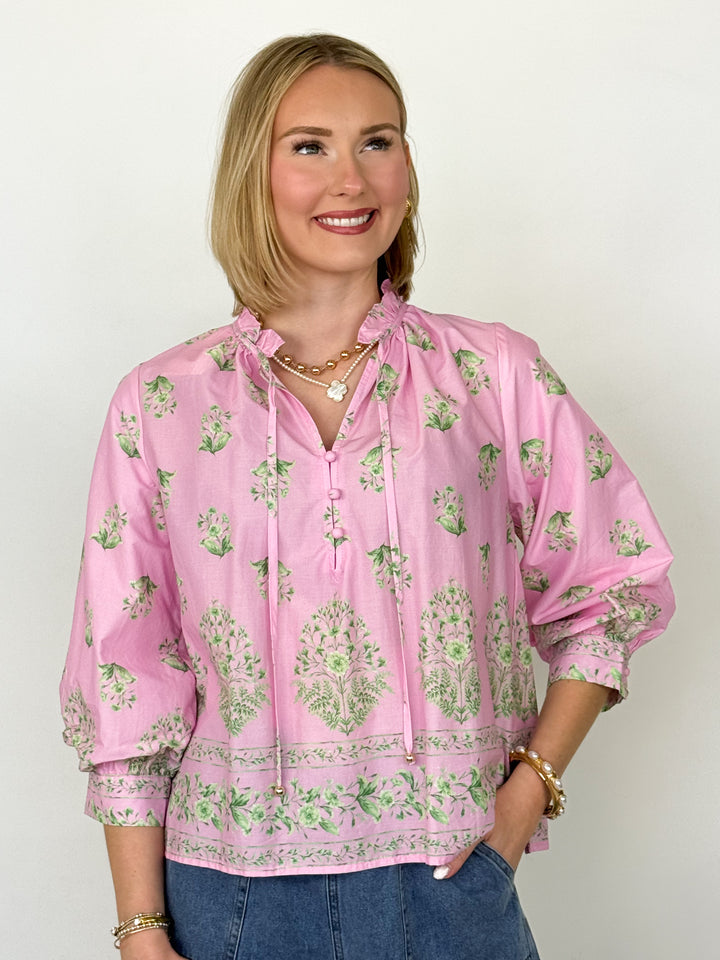 Suzi - Pink Floral Blouse