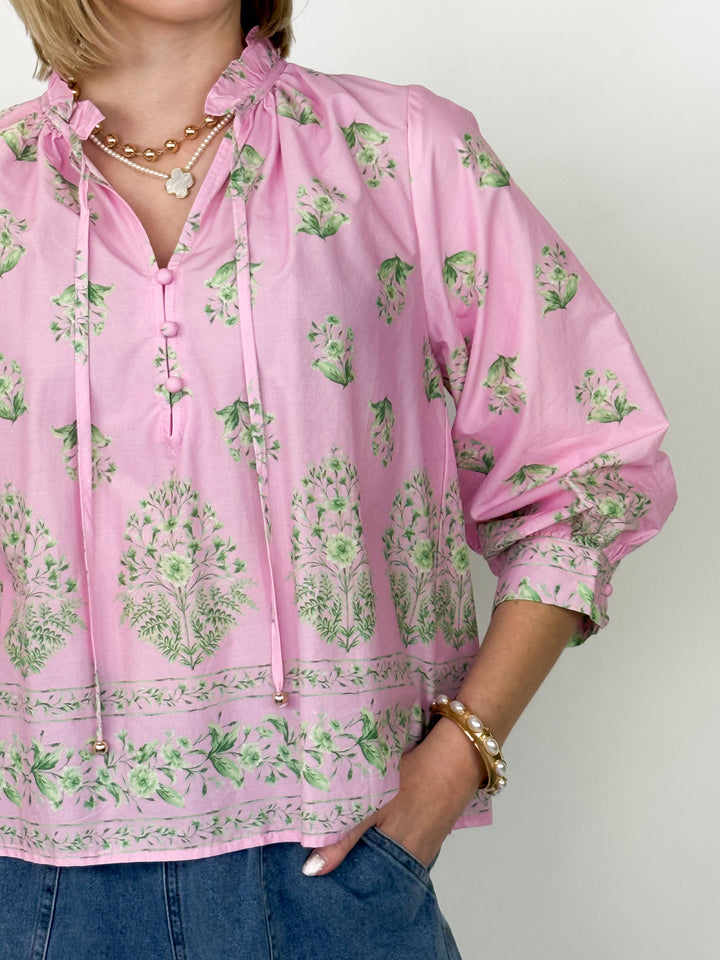 Suzi - Pink Floral Blouse