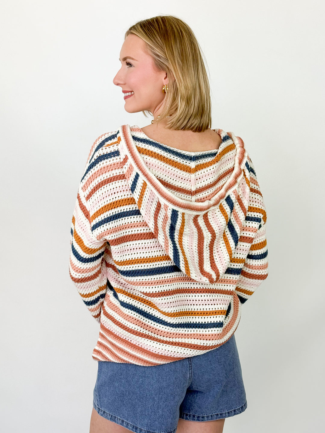 Anna - Crochet V-Neck Hoodie
