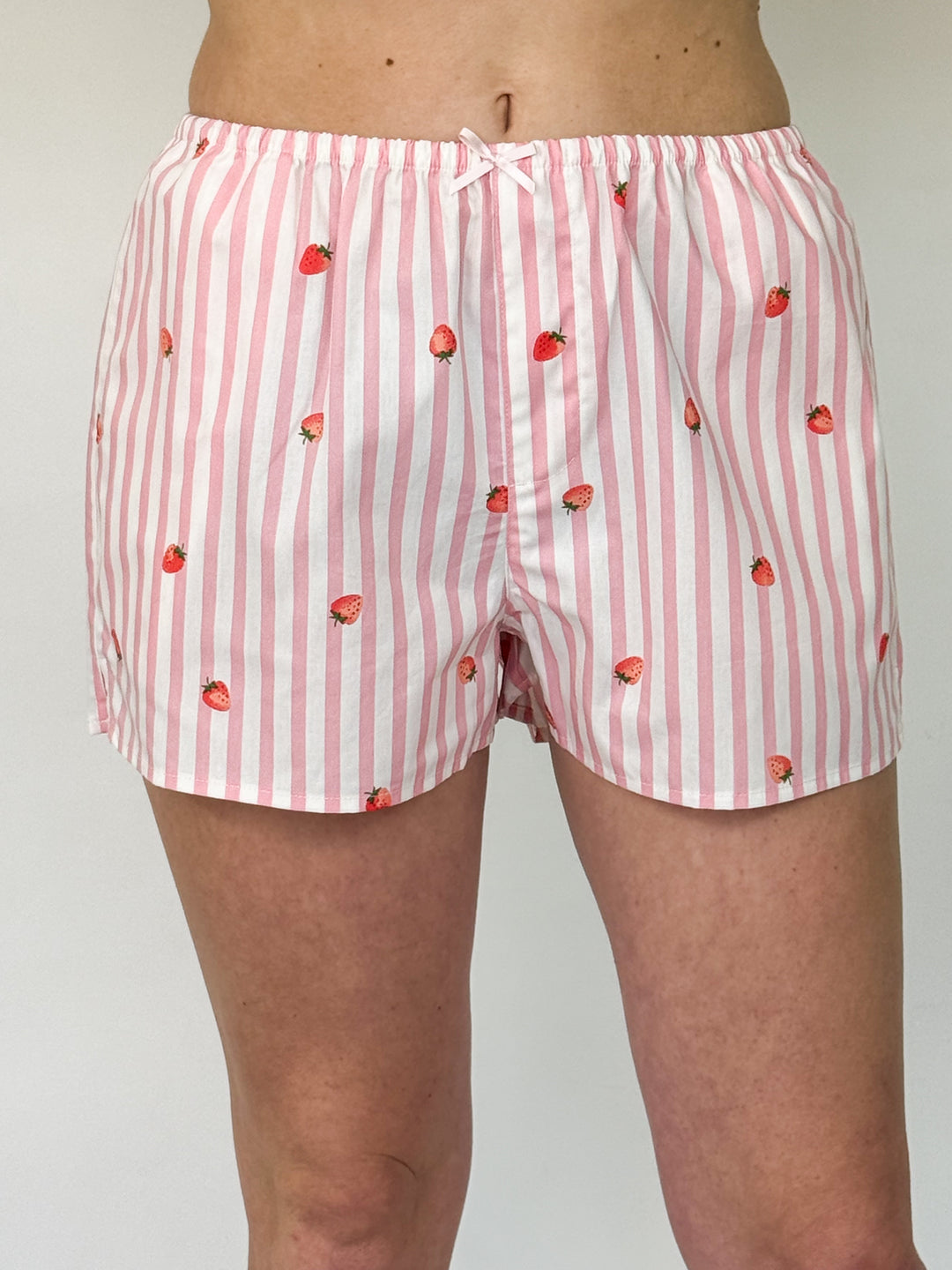 Oaklyn - Pink Striped Strawberry Shorts