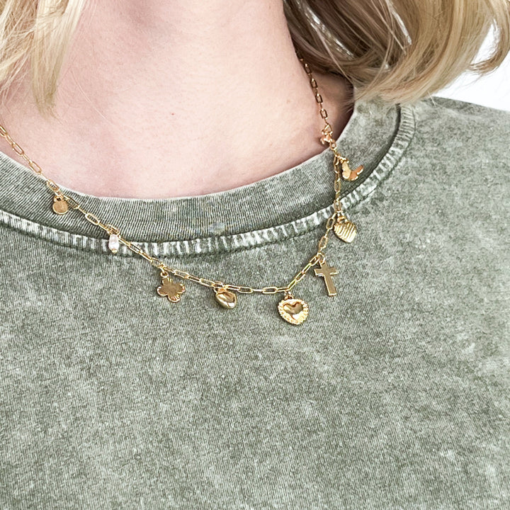 Juliet - Gold Charm Necklace