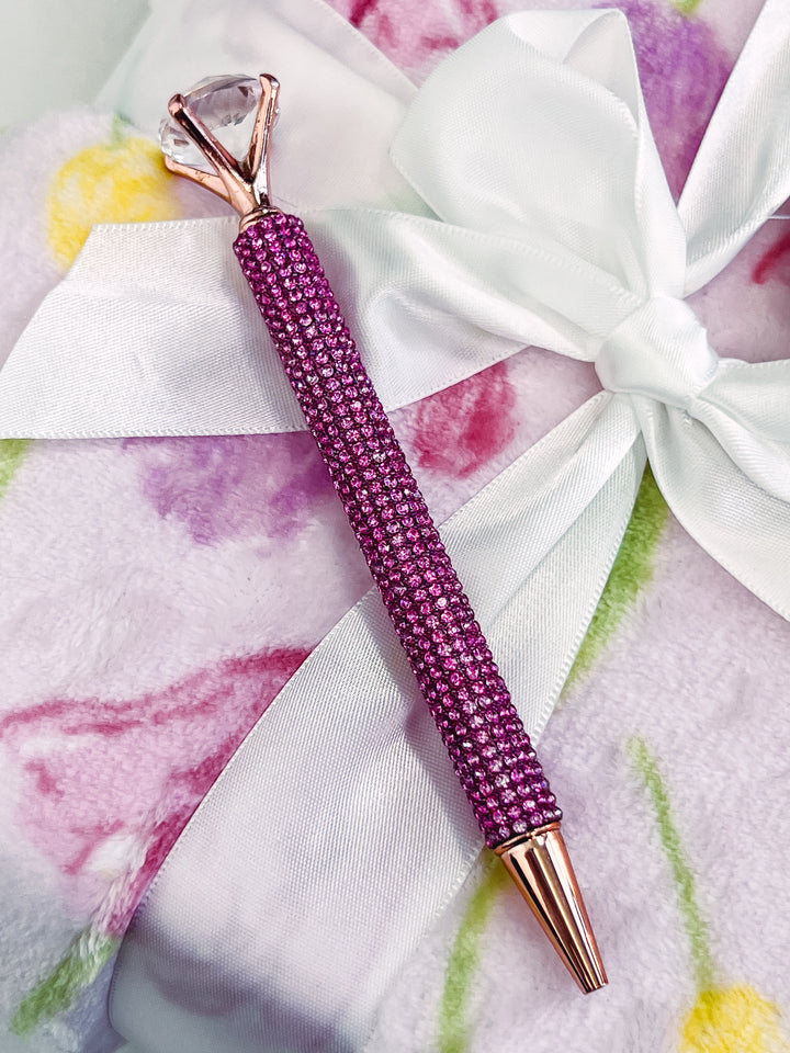Rhinestone Diamond Writing Pen - Pink