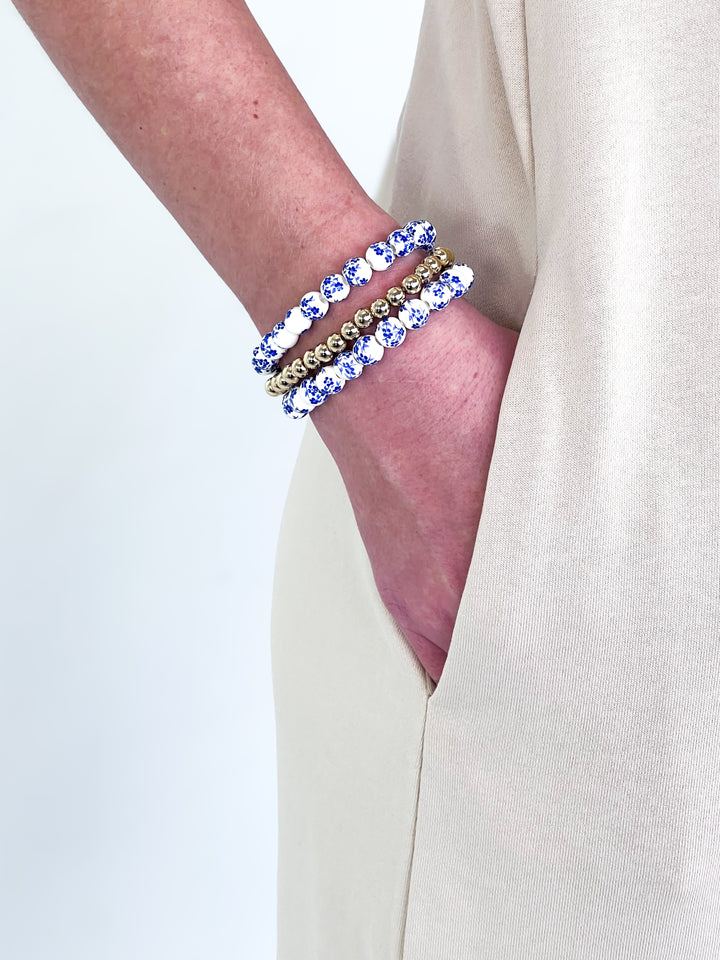 Floral Beaded Bracelet Stack