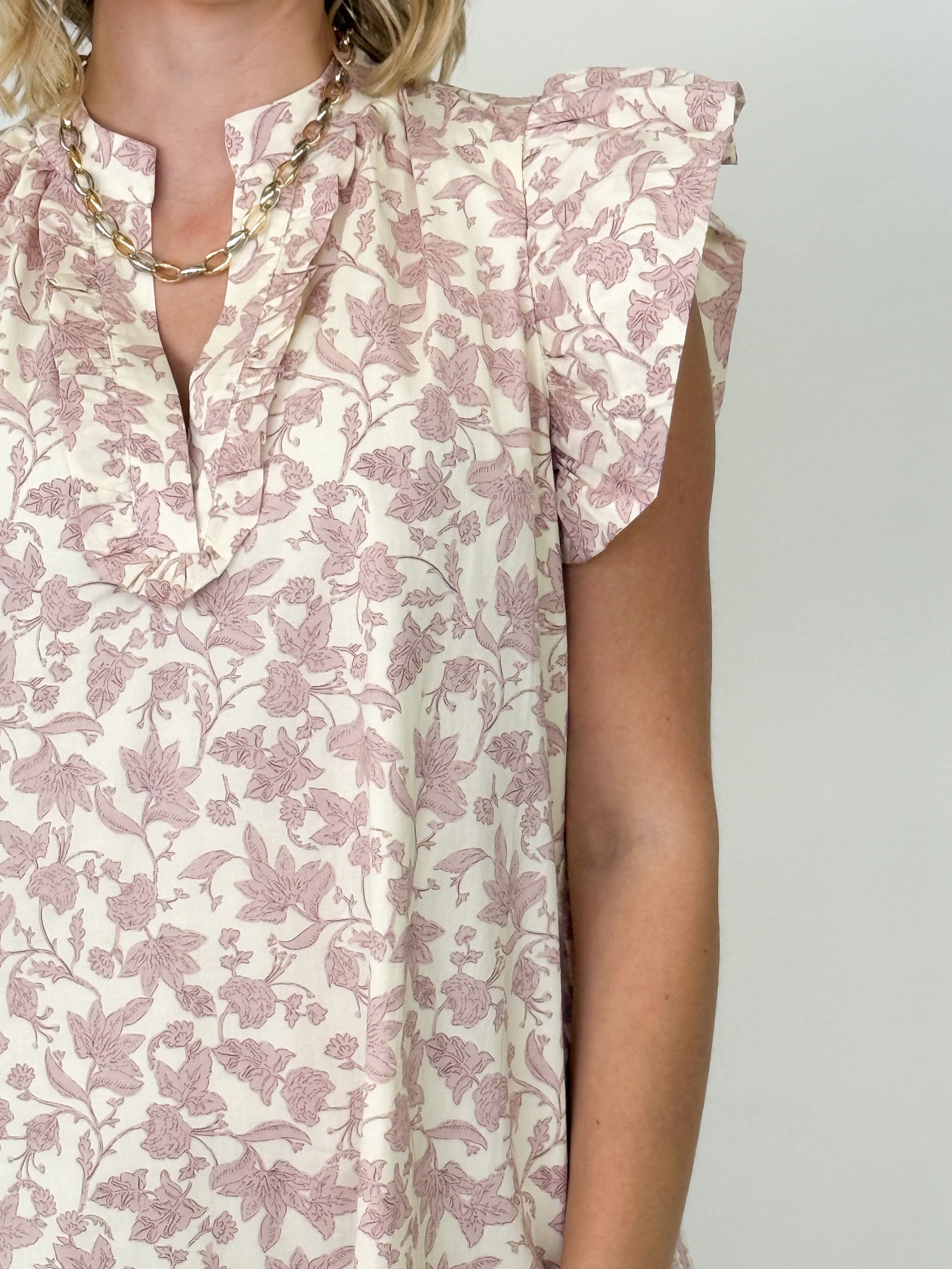 Kris - Floral V-Neck Mini Dress