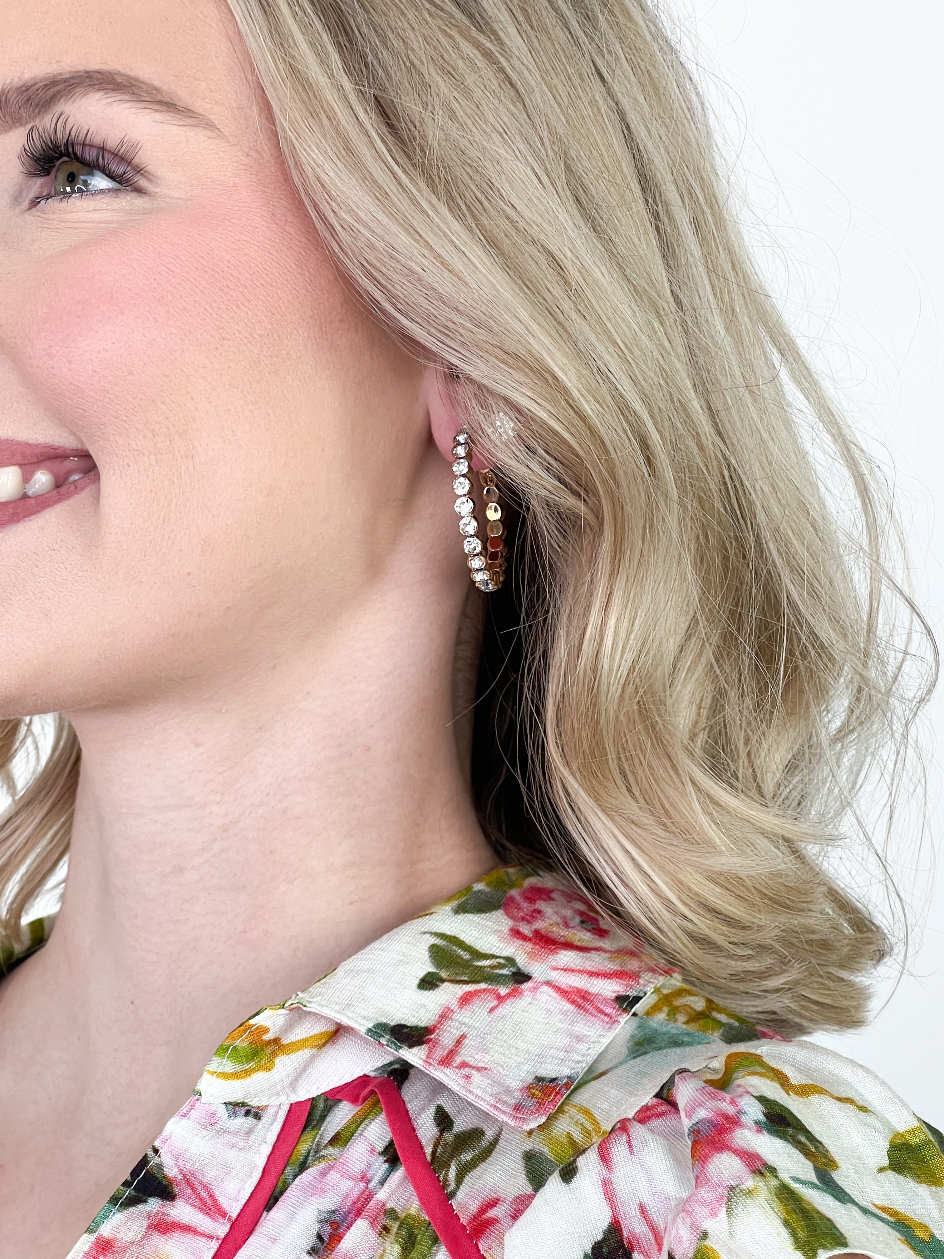 Shae - Rhinestone Hoop Earrings