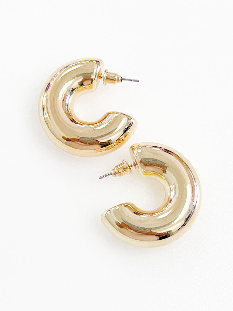 Taylor - Chunky Hoop Earrings (Gold)