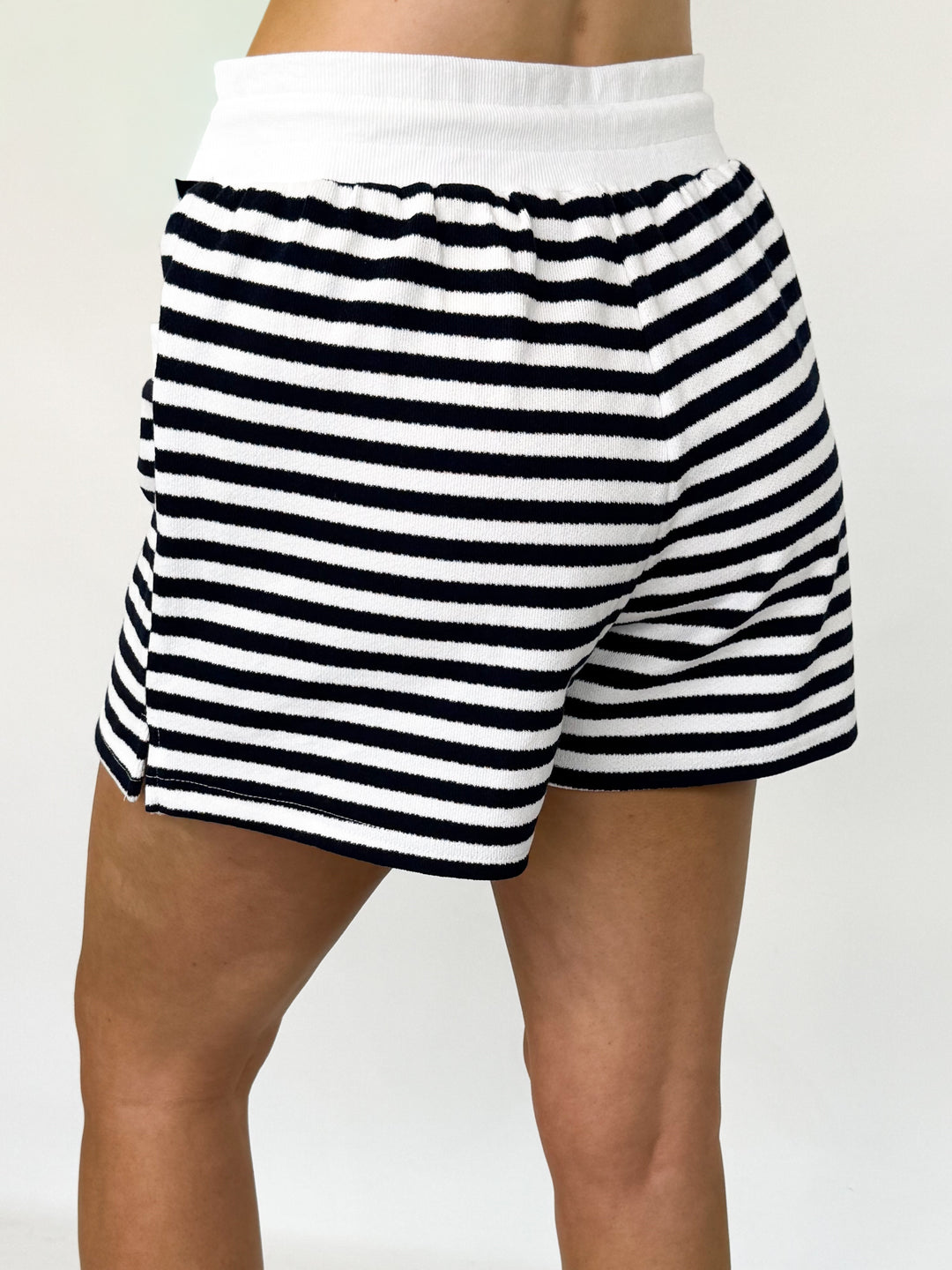 Elyse - Navy Striped Short Set