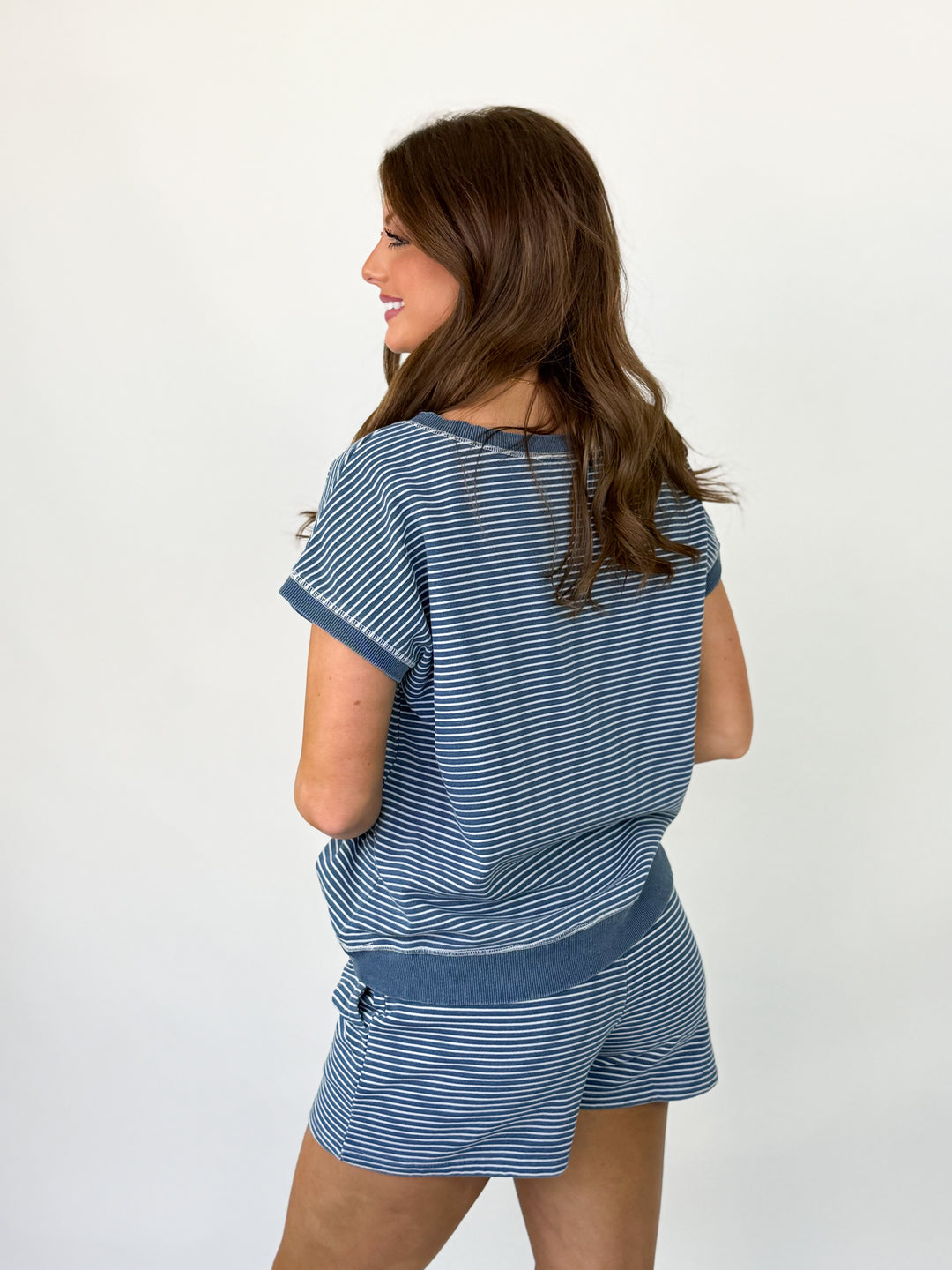 Britton - Blue Striped Outfit Set