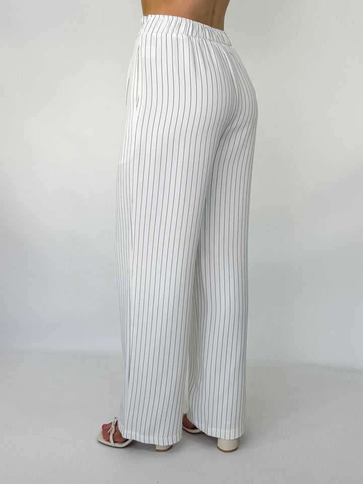 Trinity - Black + White Striped Pants