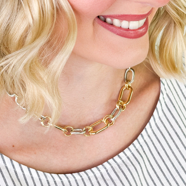 Berkley - Mixed Metal Chunky Chain Necklace
