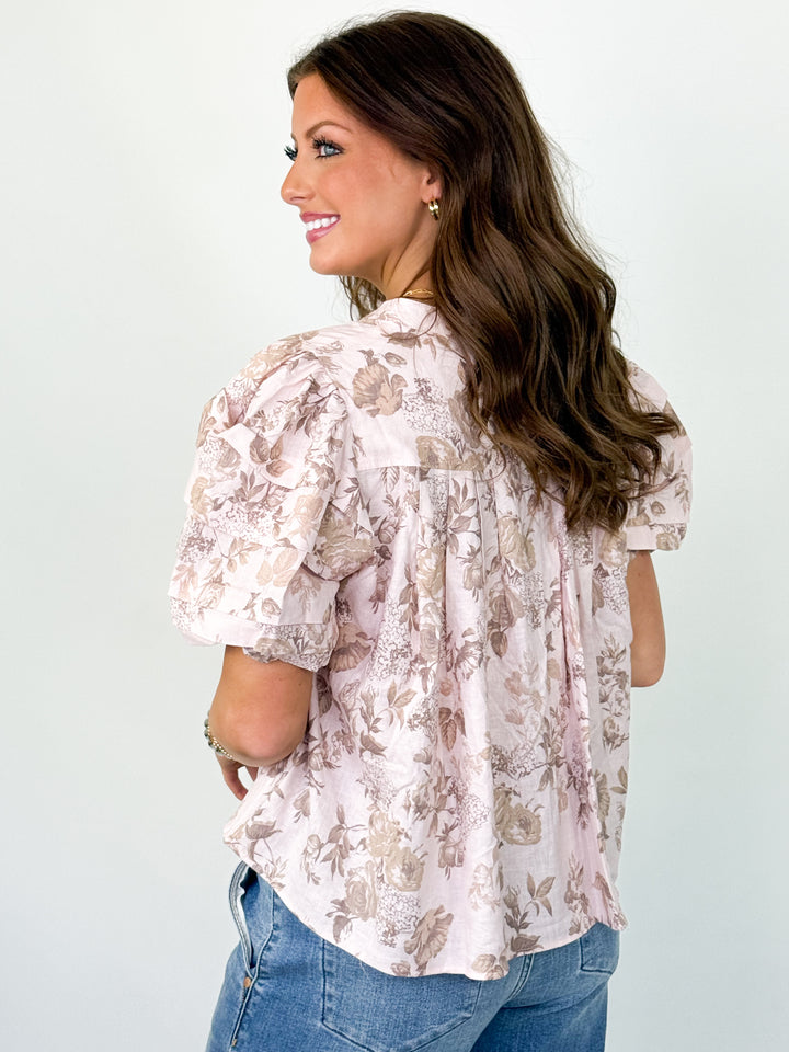 Blakely - Blush Floral Blouse