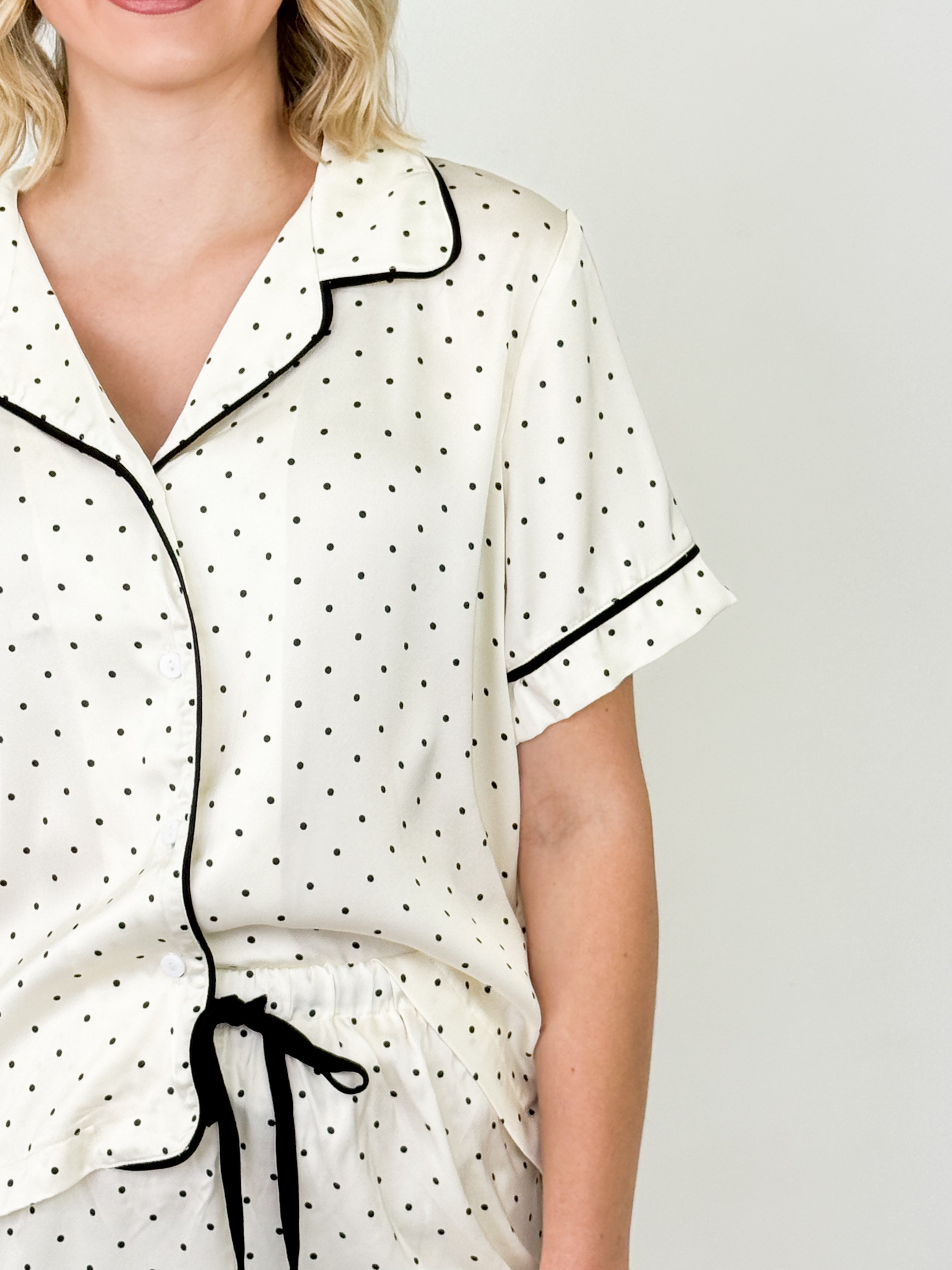 Alix - Cream Polka Dot Pajama Set