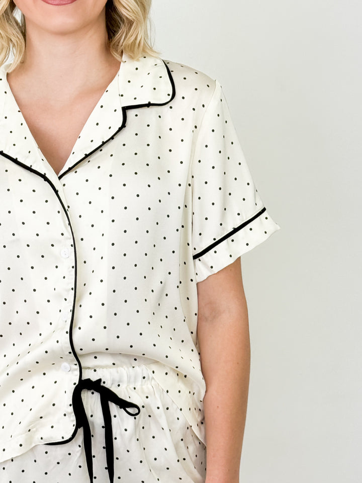 Alix - Cream Polka Dot Pajama Set