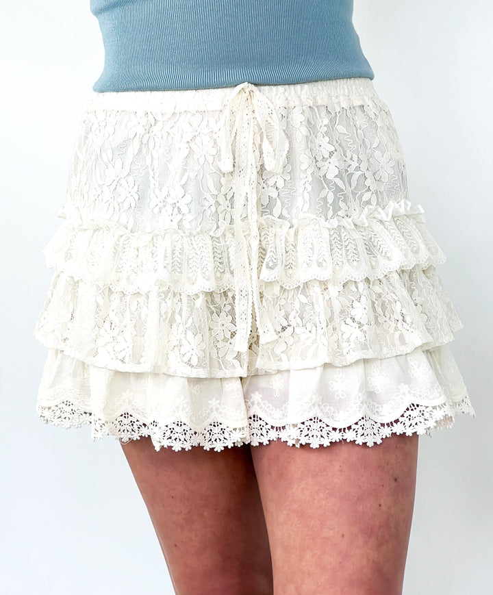 Cheyanne - Lace Tiered Shorts
