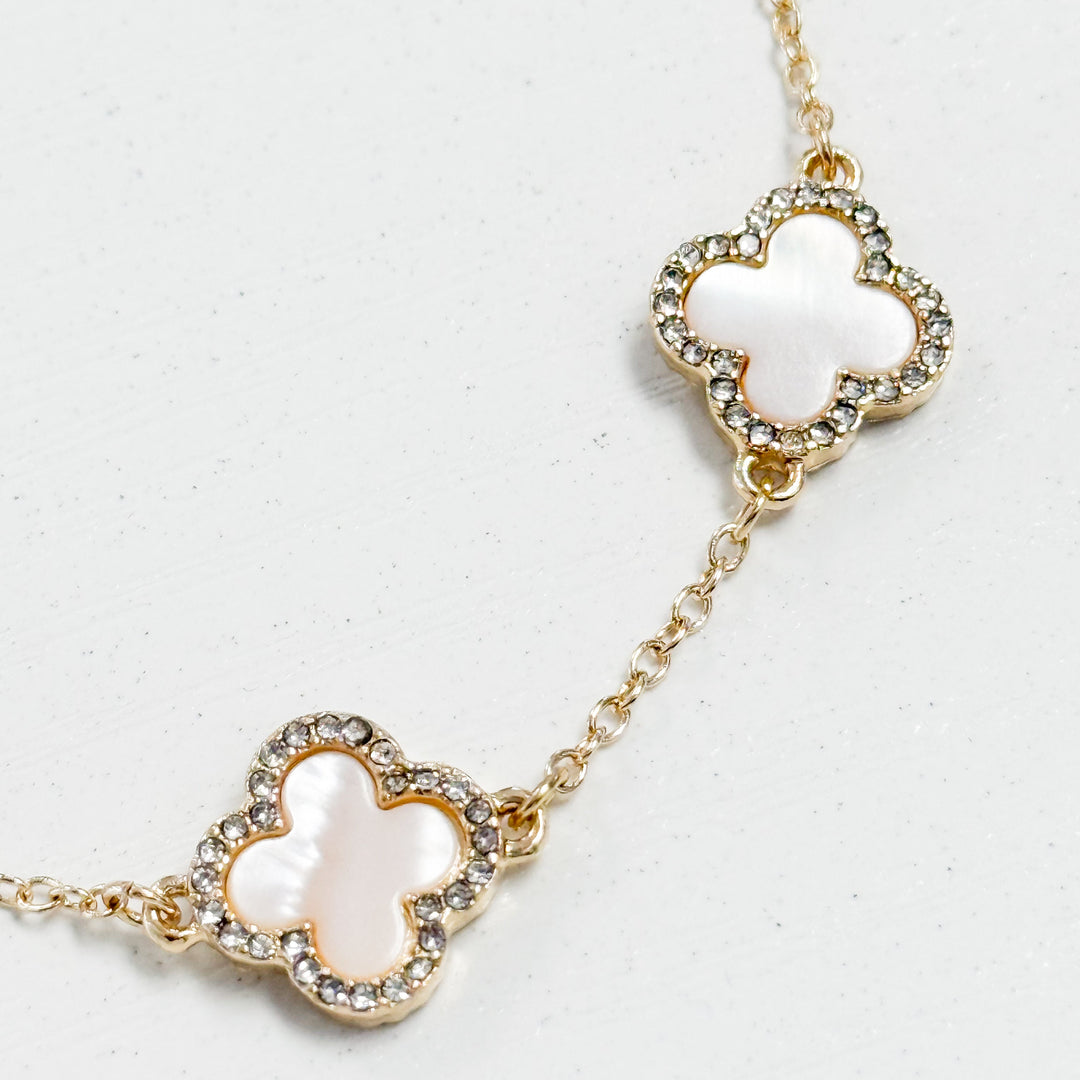Christine - Gold Opal Clover Bracelet