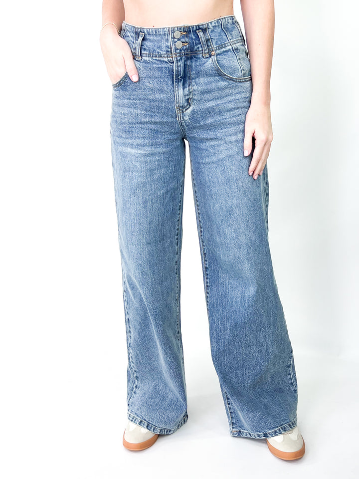 Easton - Wide Leg Medium Washed Denim