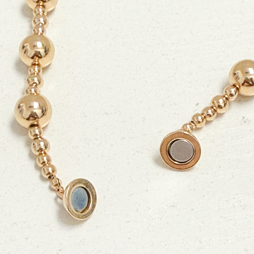 Codi - Gold Beaded Magnetic Clasp Necklace