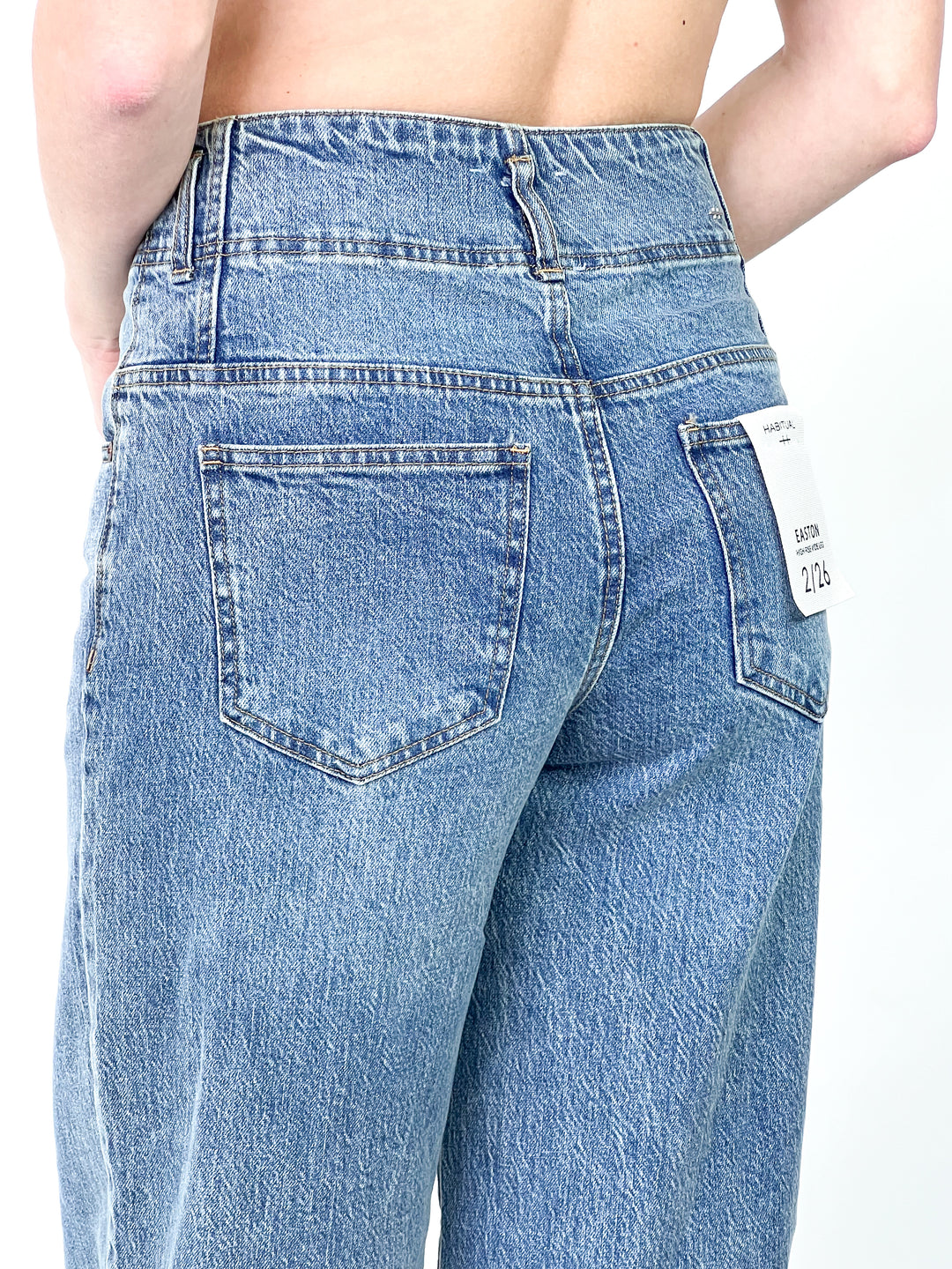 Easton - Wide Leg Medium Washed Denim