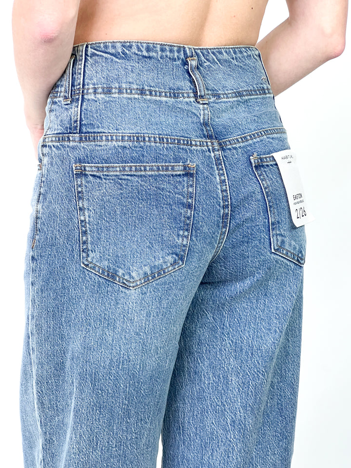 Easton - Wide Leg Medium Washed Denim