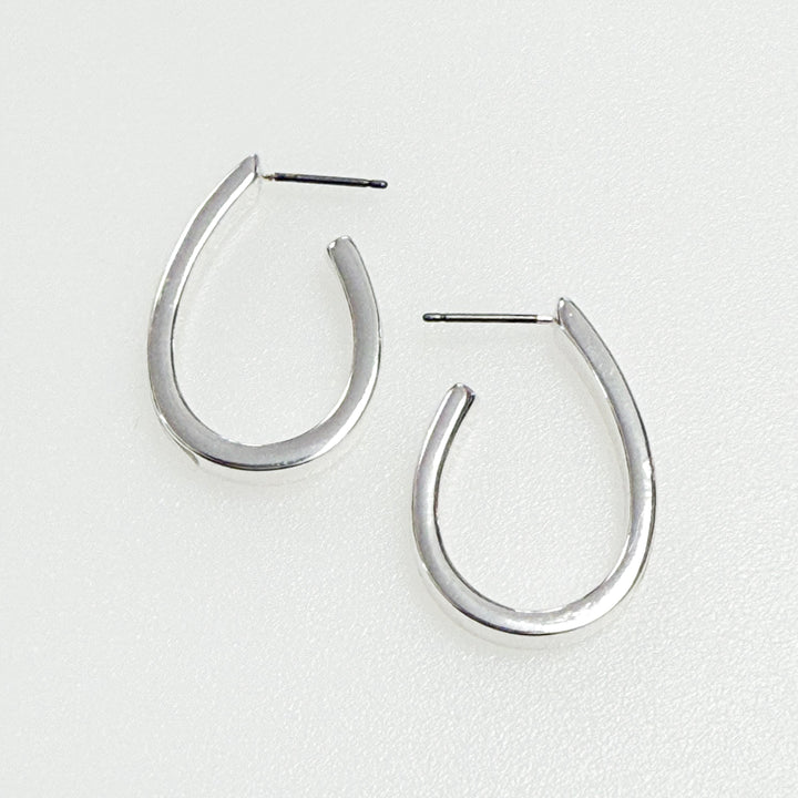 Evie - Teardrop Hoops (Silver)