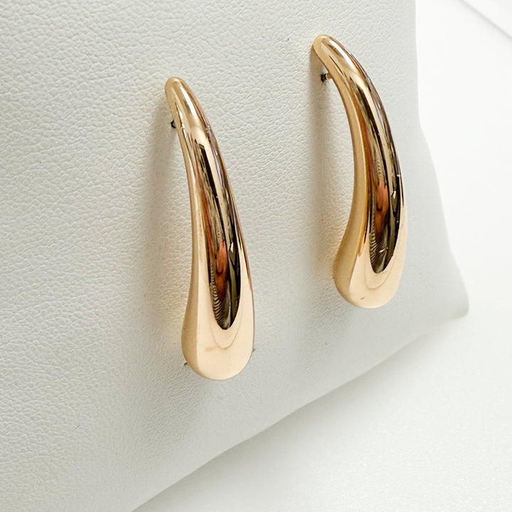 Brinley - Gold Elongated Teardrop Earrings
