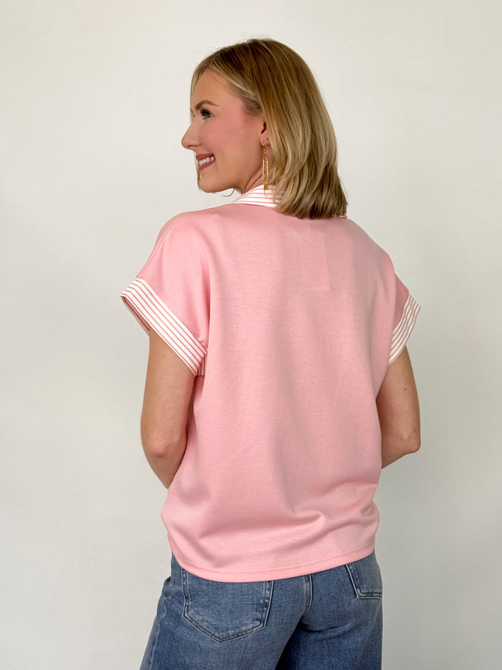 Kali - Striped Collared Top