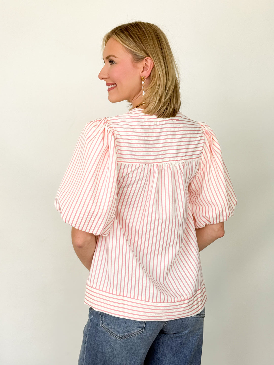 Liz - Pink Striped Top
