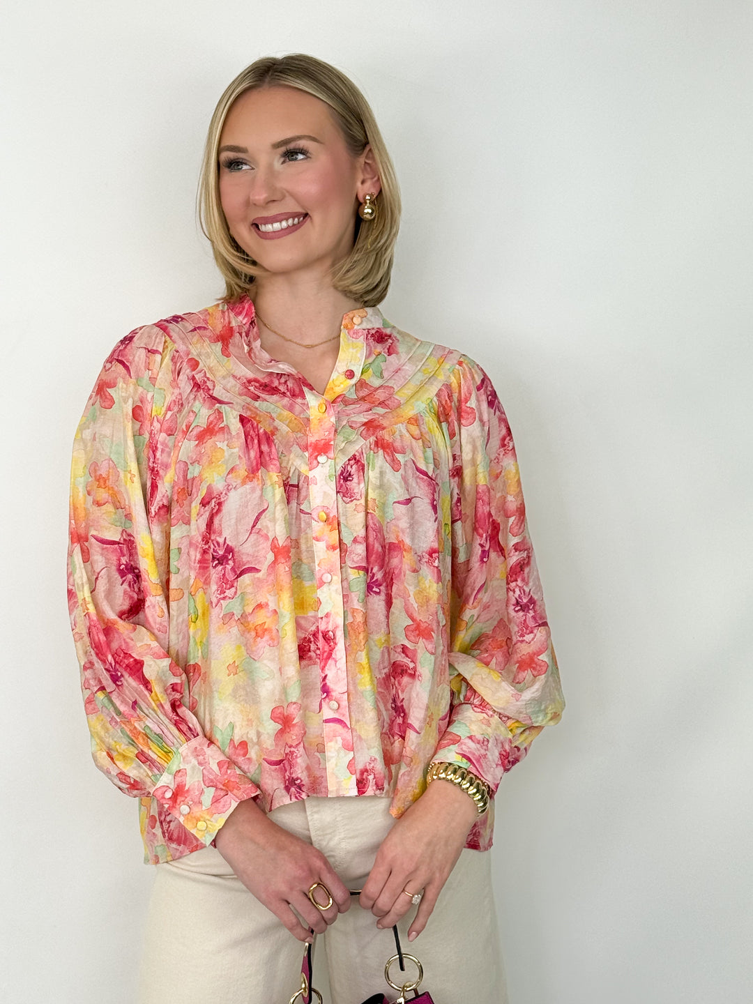 Brenda - Long Sleeve Floral Blouse