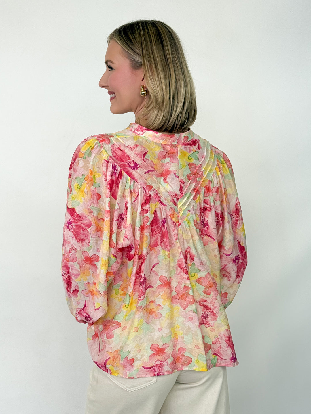 Brenda - Long Sleeve Floral Blouse
