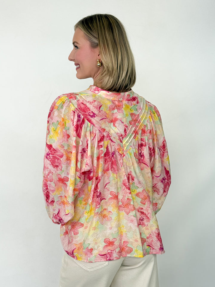 Brenda - Long Sleeve Floral Blouse