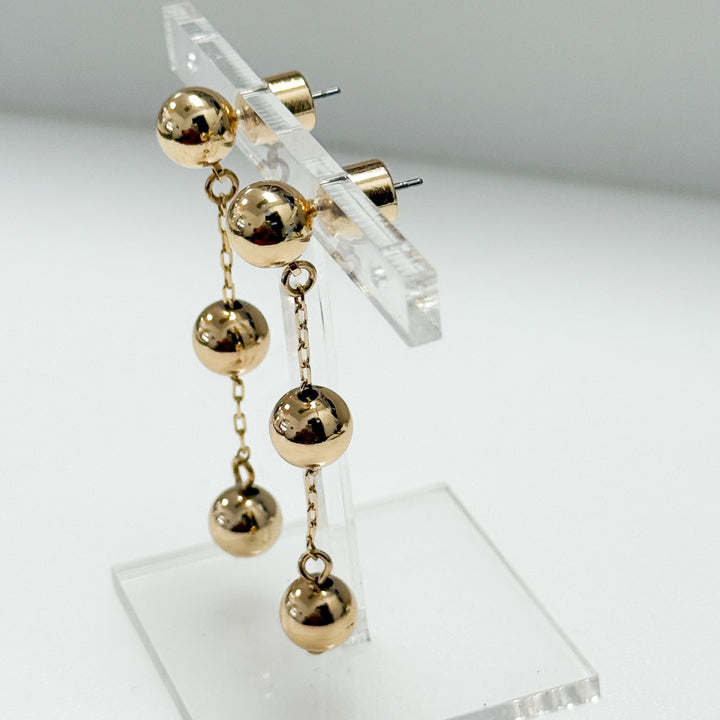 Celine - Gold Ball Drop Earrings