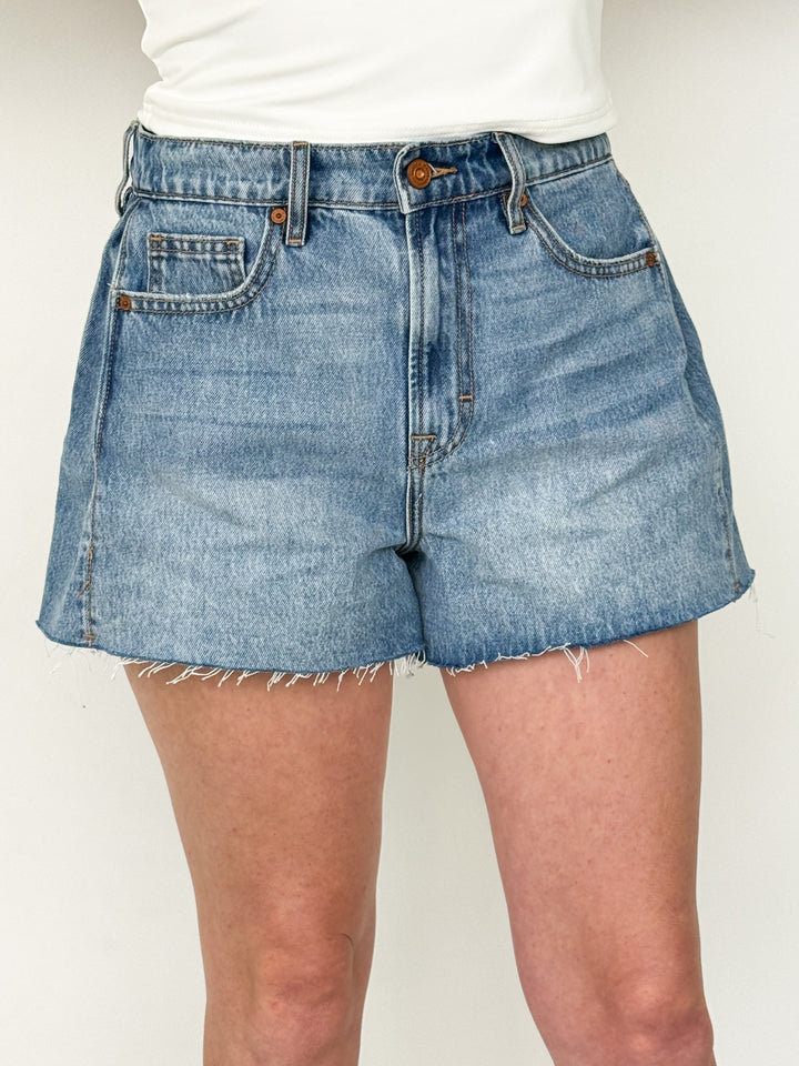 Julie - Side Insert Denim Shorts