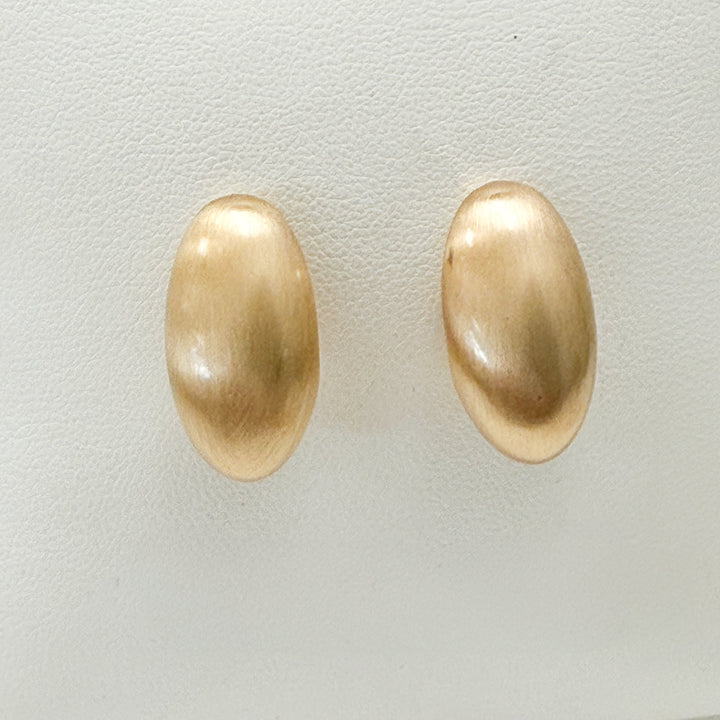 Daphne - Brushed Gold Oval Stud Earrings