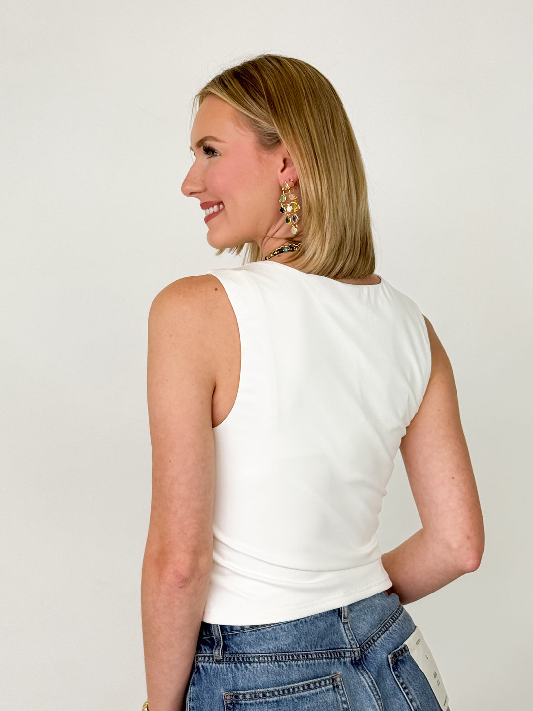 Claudia - Asymmetrical Neckline Top