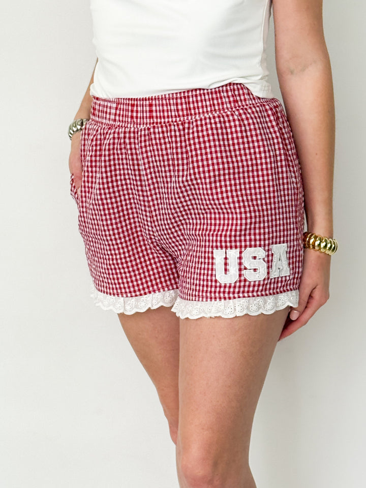 Paulette - USA Gingham Shorts