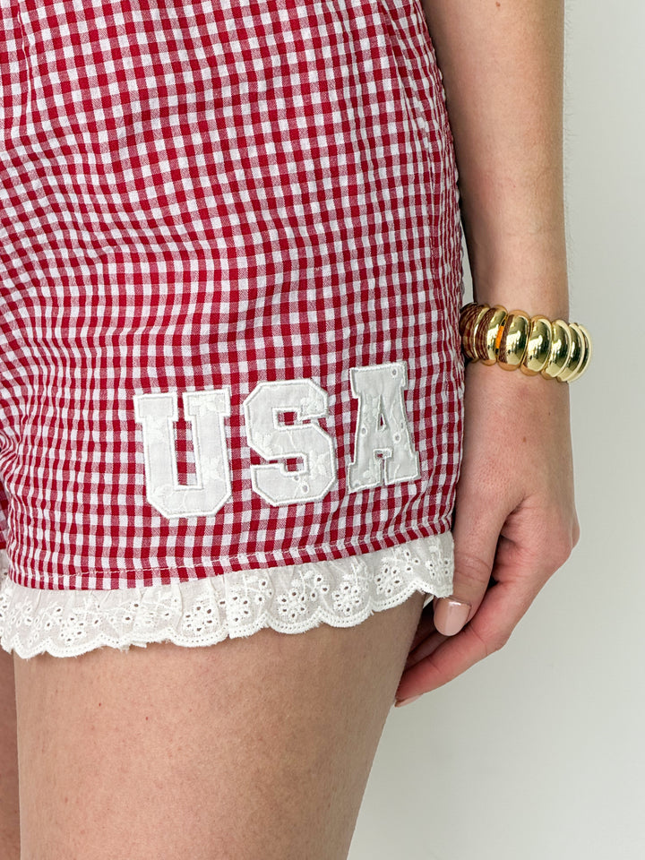Paulette - USA Gingham Shorts