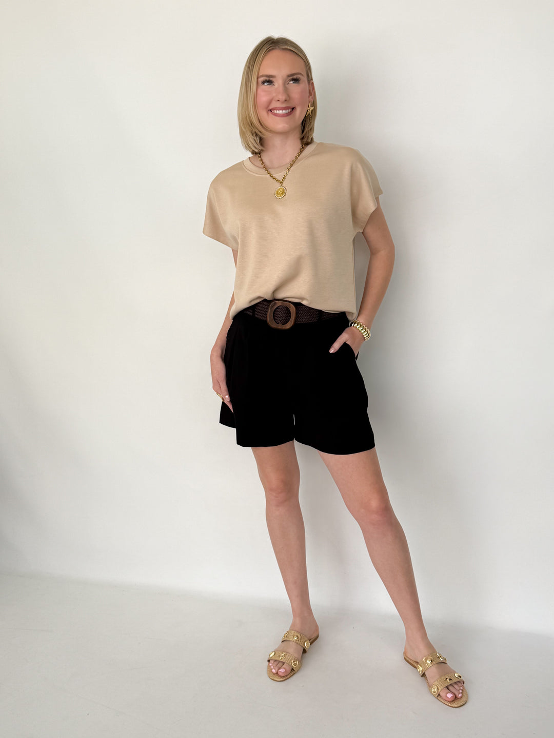 Nola - Belted Shorts (Black)