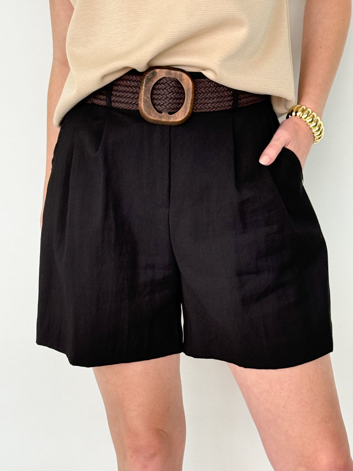 Nola - Belted Shorts (Black)