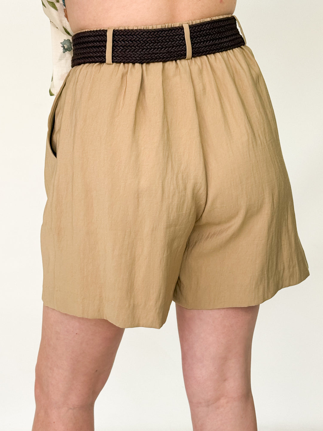 Nola - Belted Shorts (Taupe)