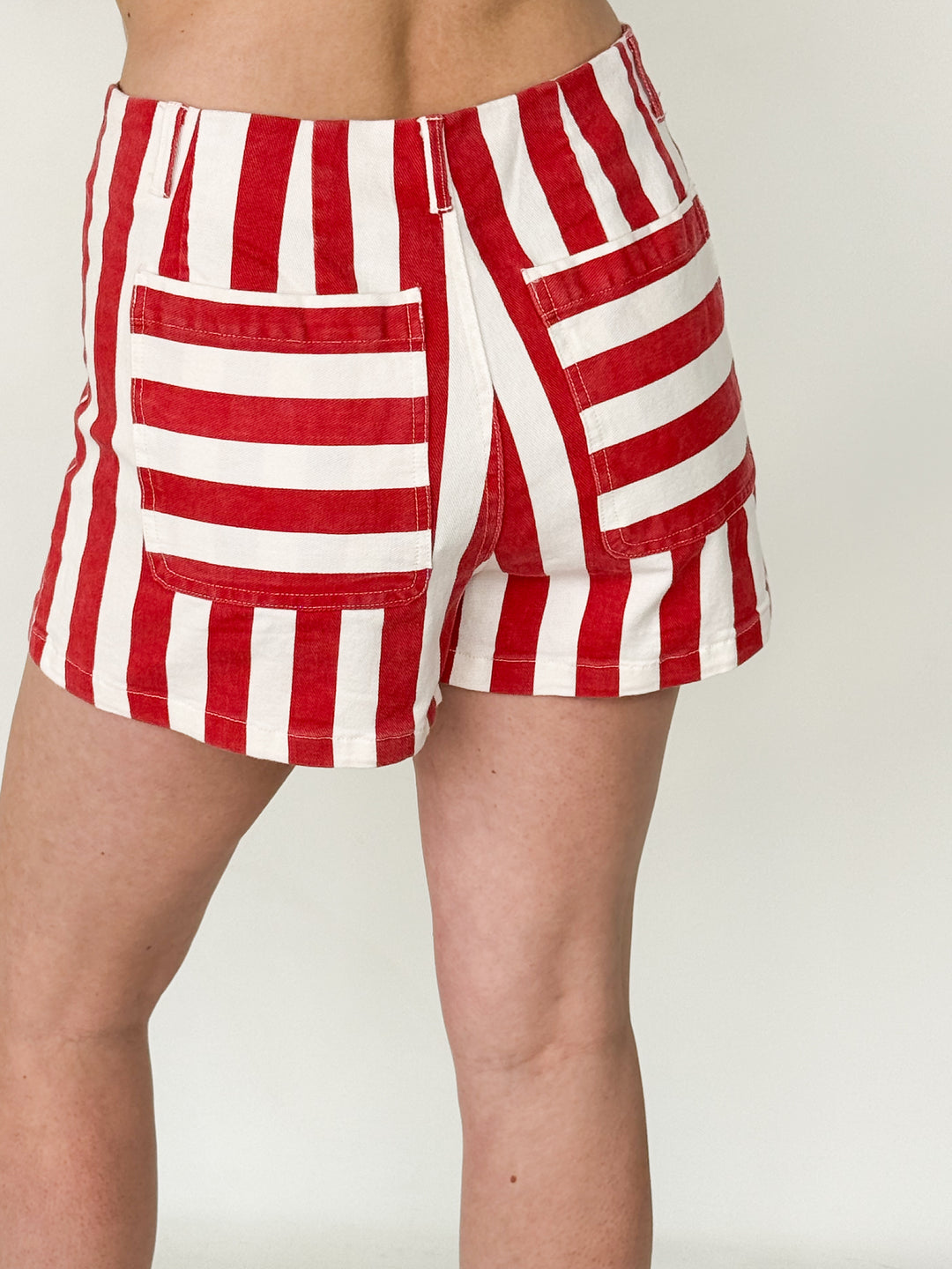 Tilly - Red Striped Shorts