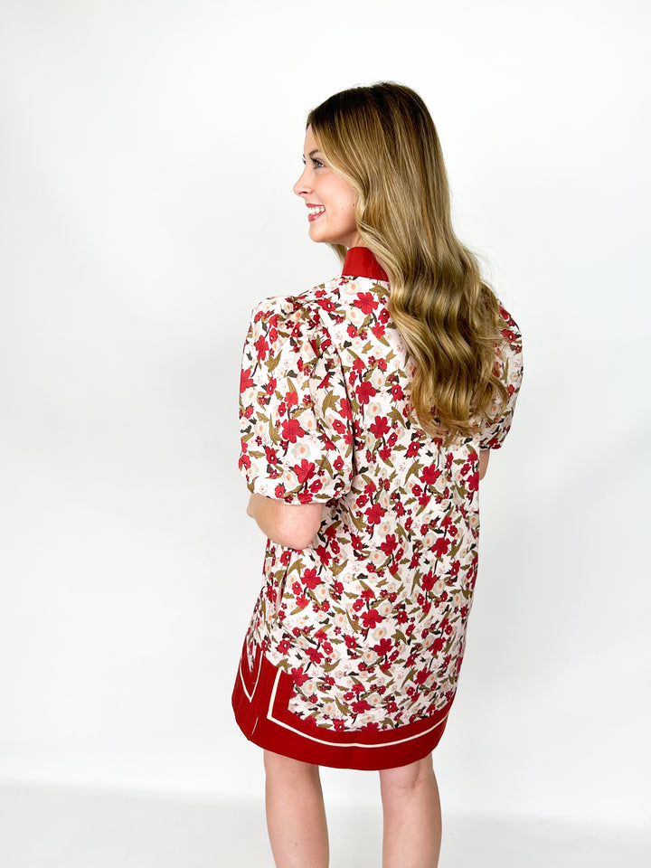 Cara - Rust Floral Mini Dress