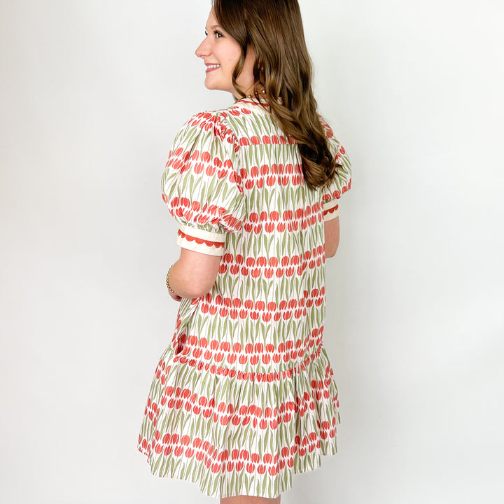 Bonnie - Tulip Floral Puff Sleeve Mini Dress