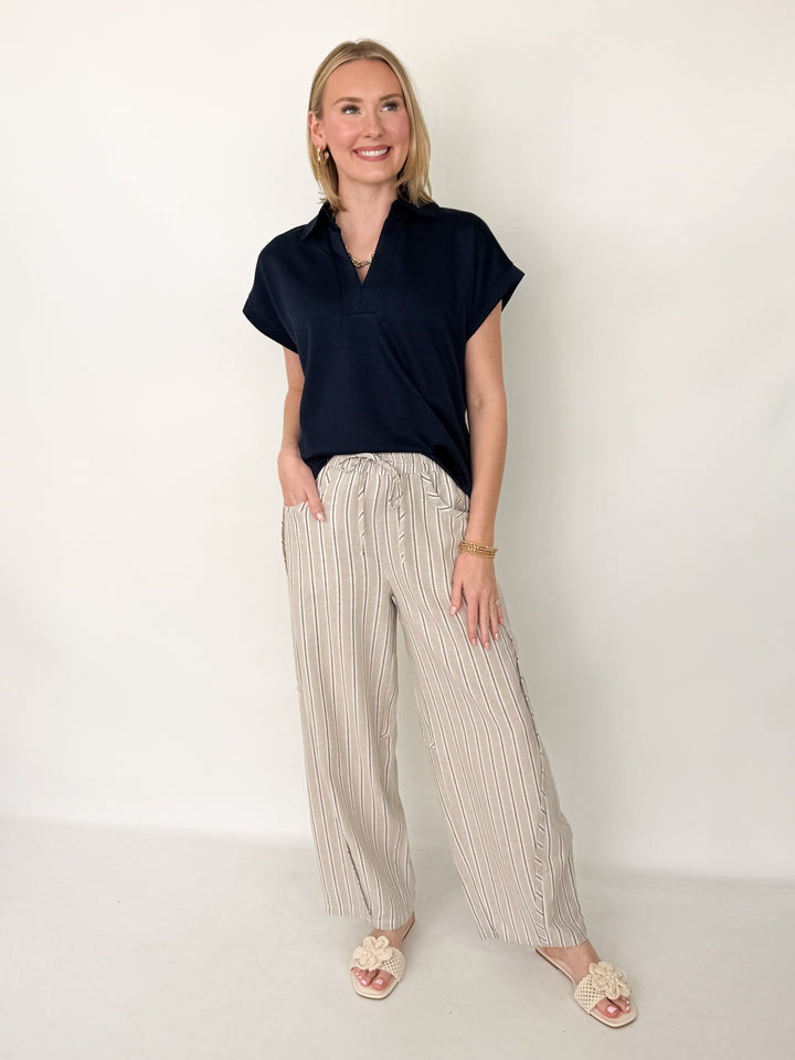 Paula - Striped Straight Leg Knit Pants