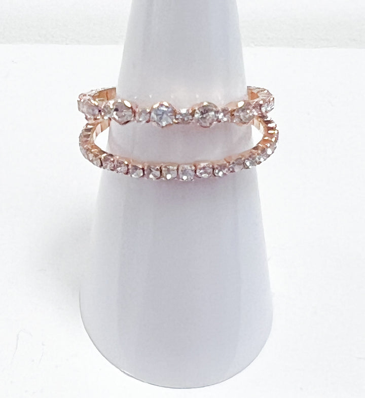 Gwen - Double Rhinestone Ring (Gold)