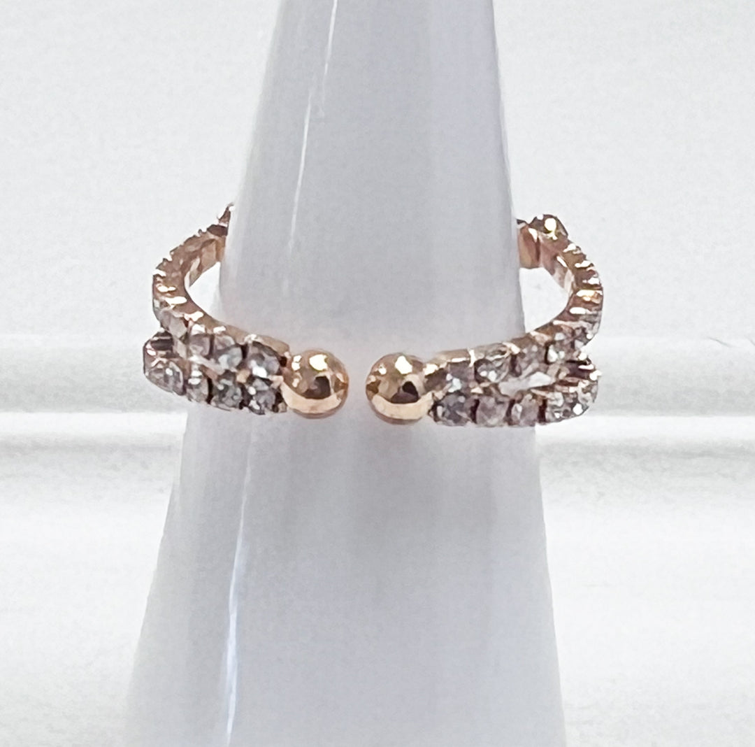 Gwen - Double Rhinestone Ring (Gold)