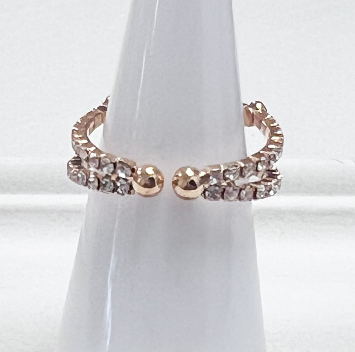 Gwen - Double Rhinestone Ring (Gold)