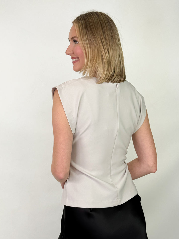 Paisley - Pleated Waist Top (Cream)