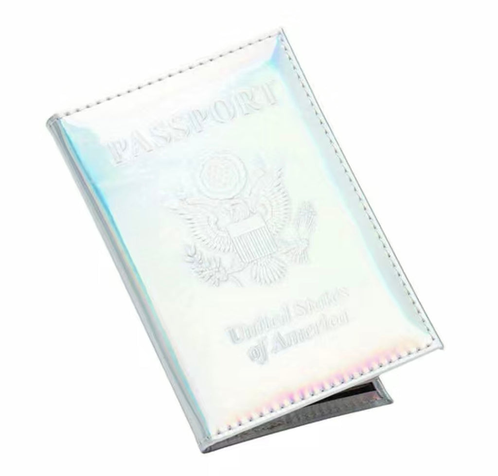 Silver Holographic Passport Cover